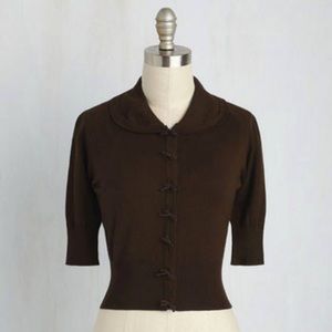 ModCloth Generous to a Malt Cardigan in Cocoa